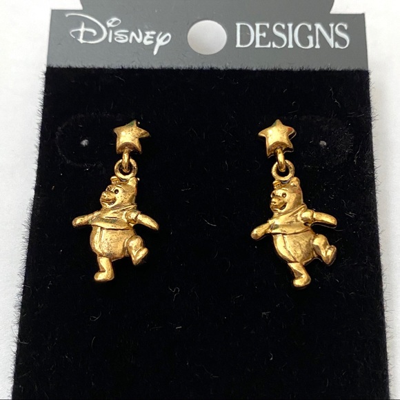 Disney Jewelry - Disney Winnie the Pooh Earrings Gold Tone